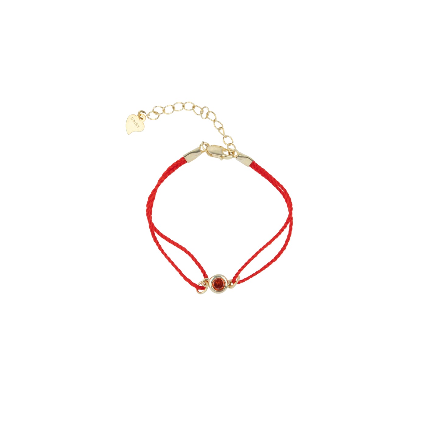Red string with red rhinestone