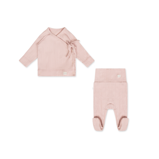 Pointelle - Pink -  Kimono Two Piece Set
