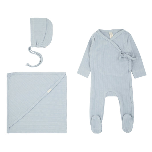 Pointelle - Blue - Layette Set (3 Piece)
