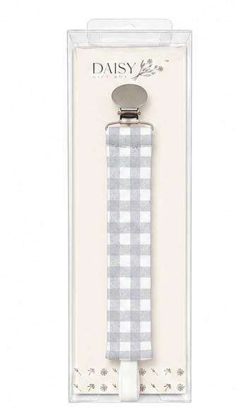 Gingham Pacifier Clip