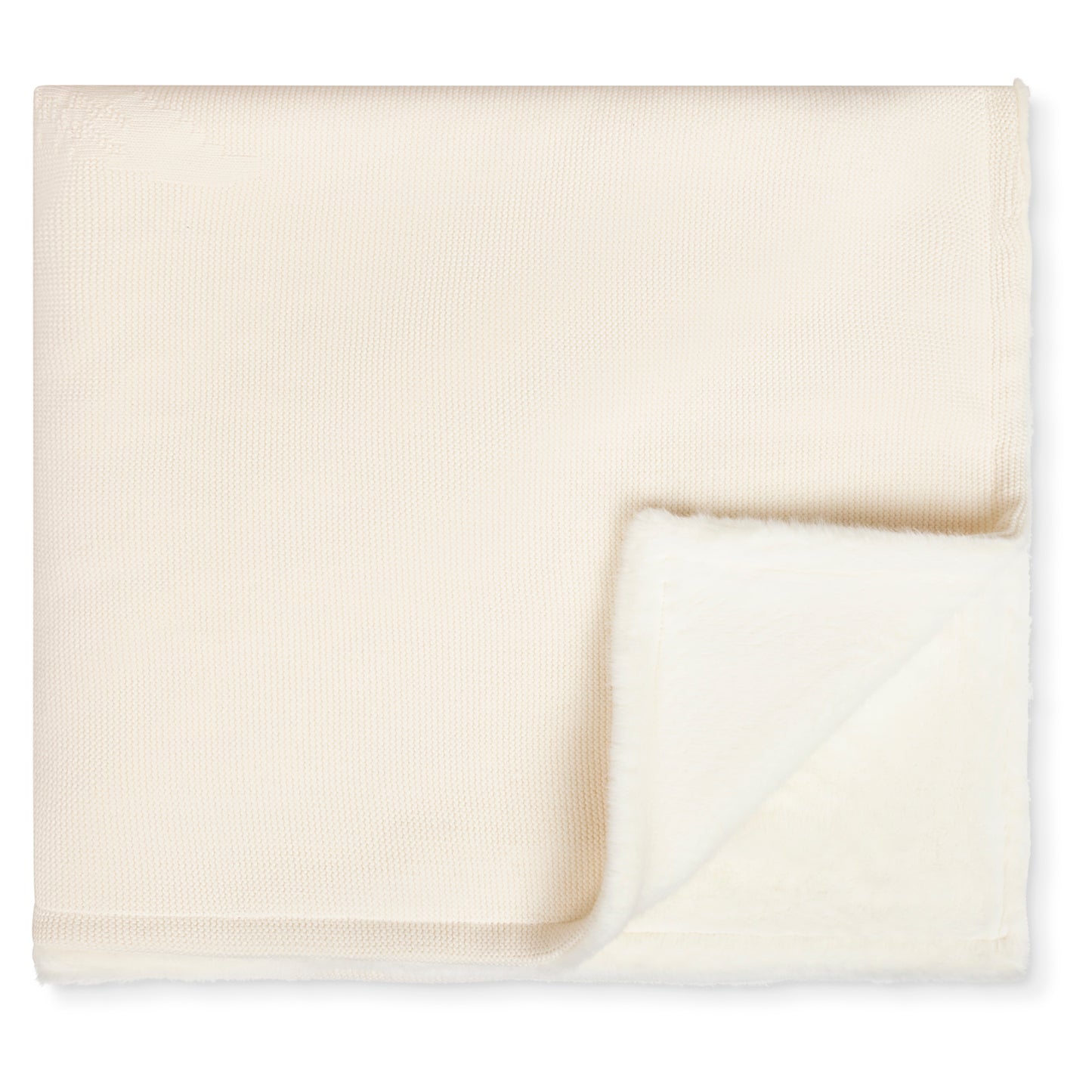 Luxury Knit Fur Blanket - Leaf - Buttercream