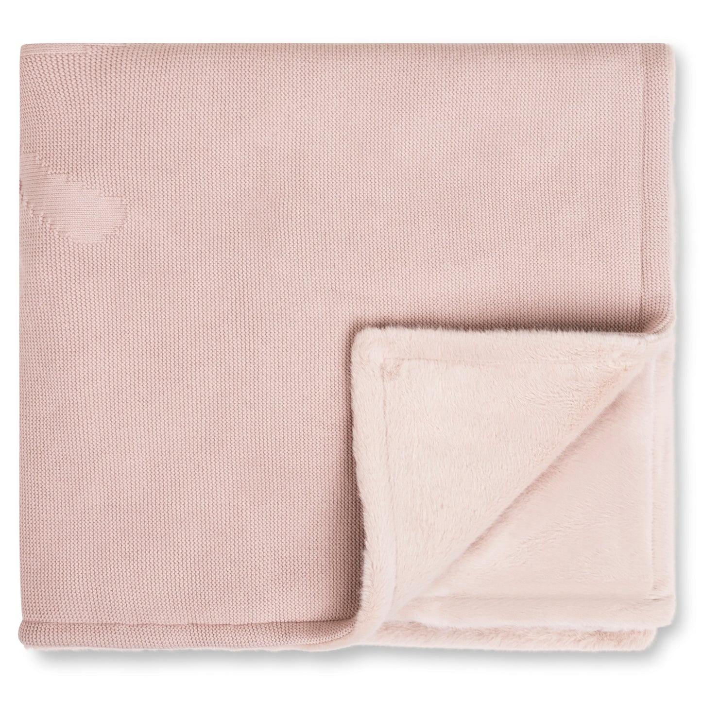 Luxury Knit Fur Blanket - Bow - Mauve