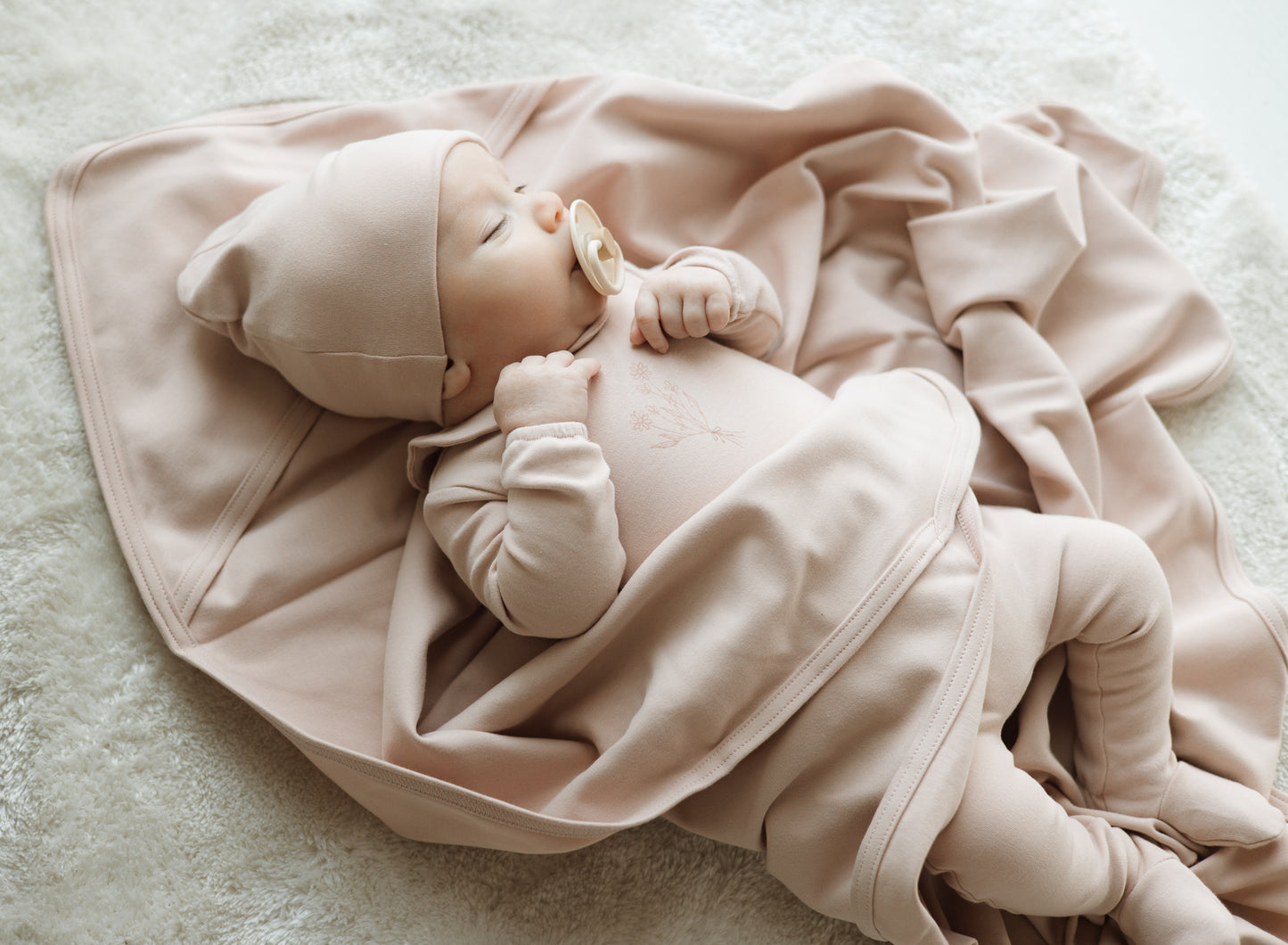 Baby Blossom Footie - Whisper Rose