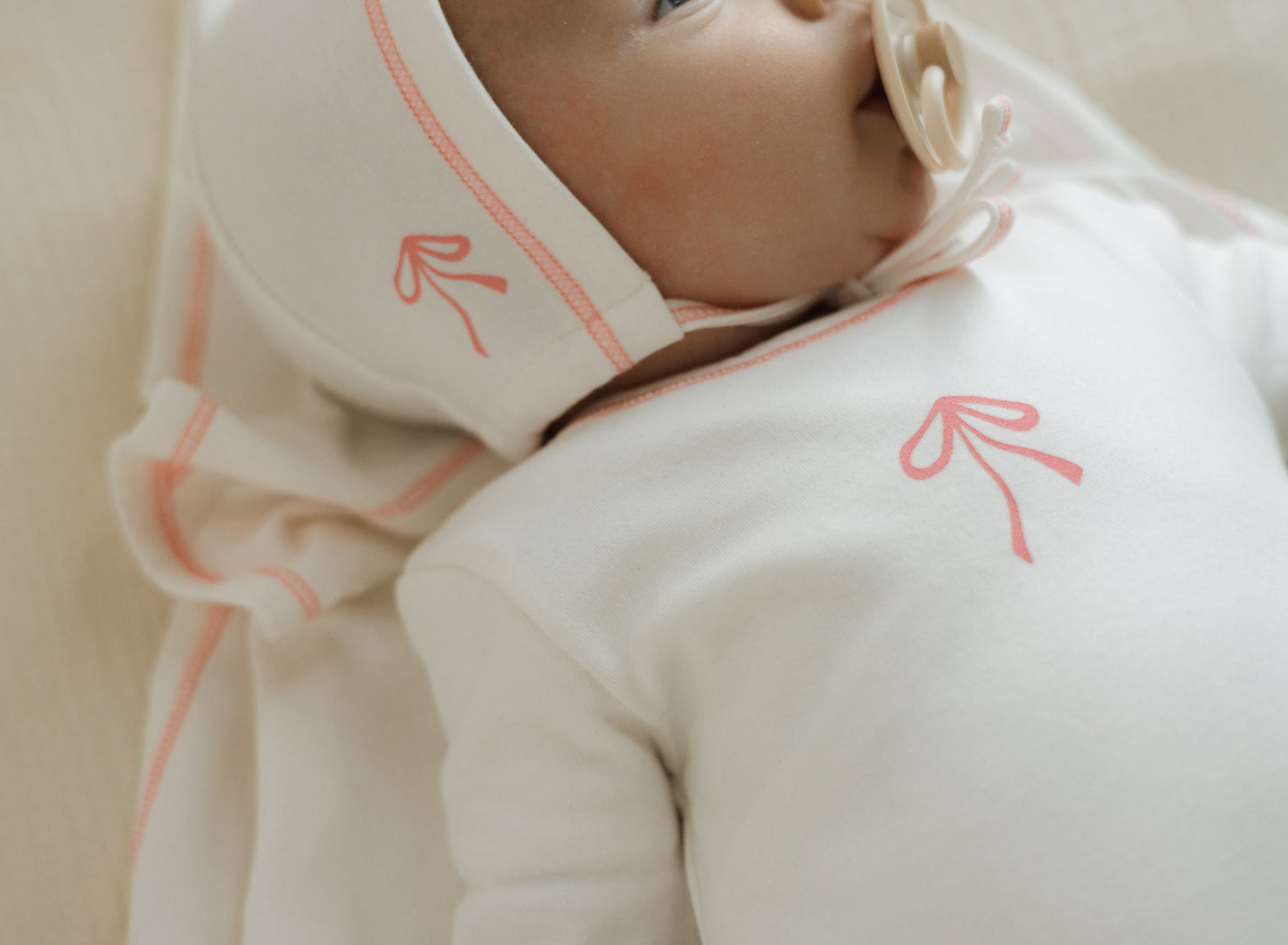 Petal & Leaf Footie - Soft Bow