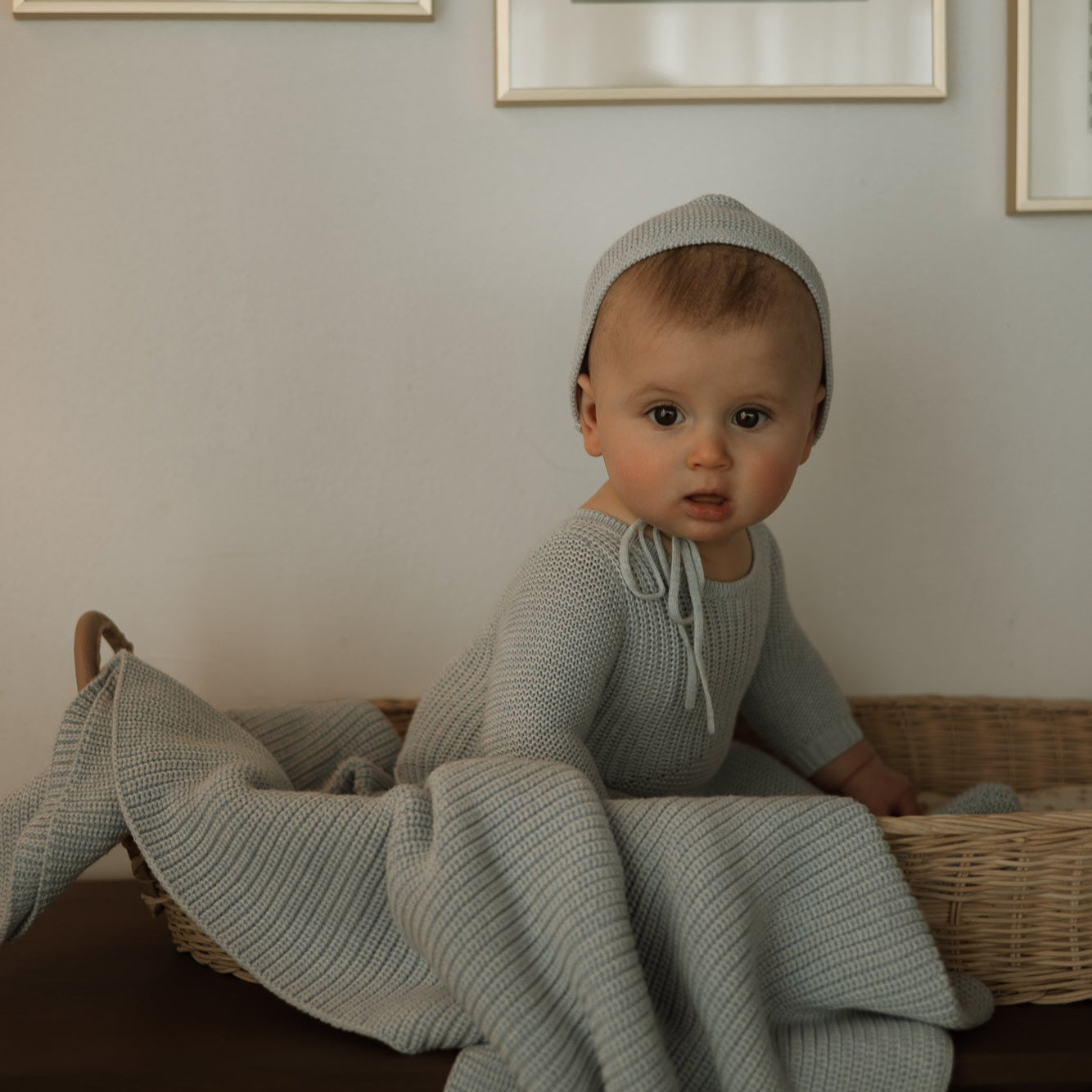 Dressed Knit Footie - Celeste