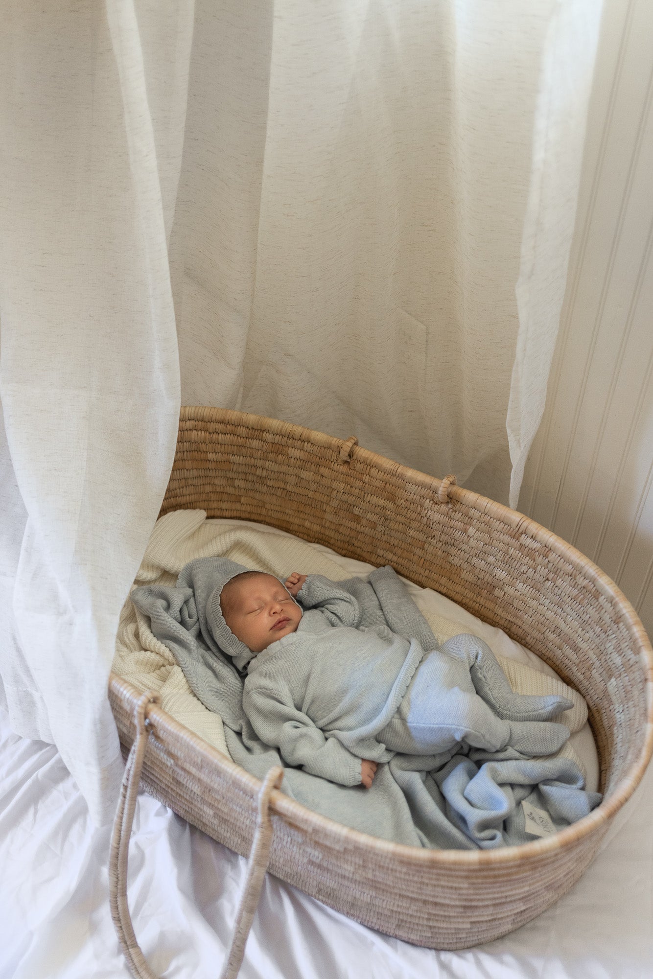 Knit Kimono Wrap + Bonnet - Roselle