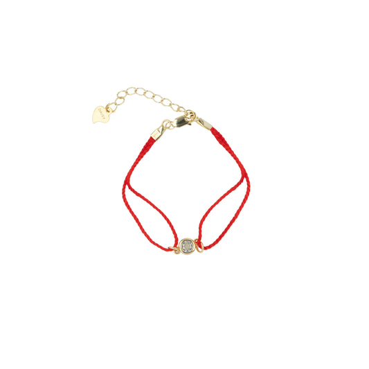 Red string with crystal rhinestone