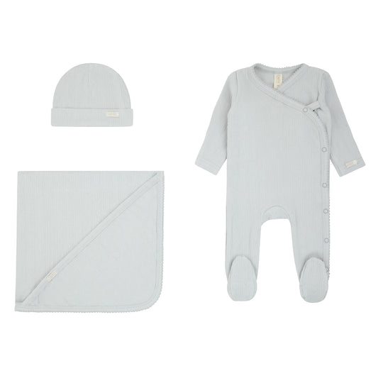 Pointelle Layette Set - Soft Blue