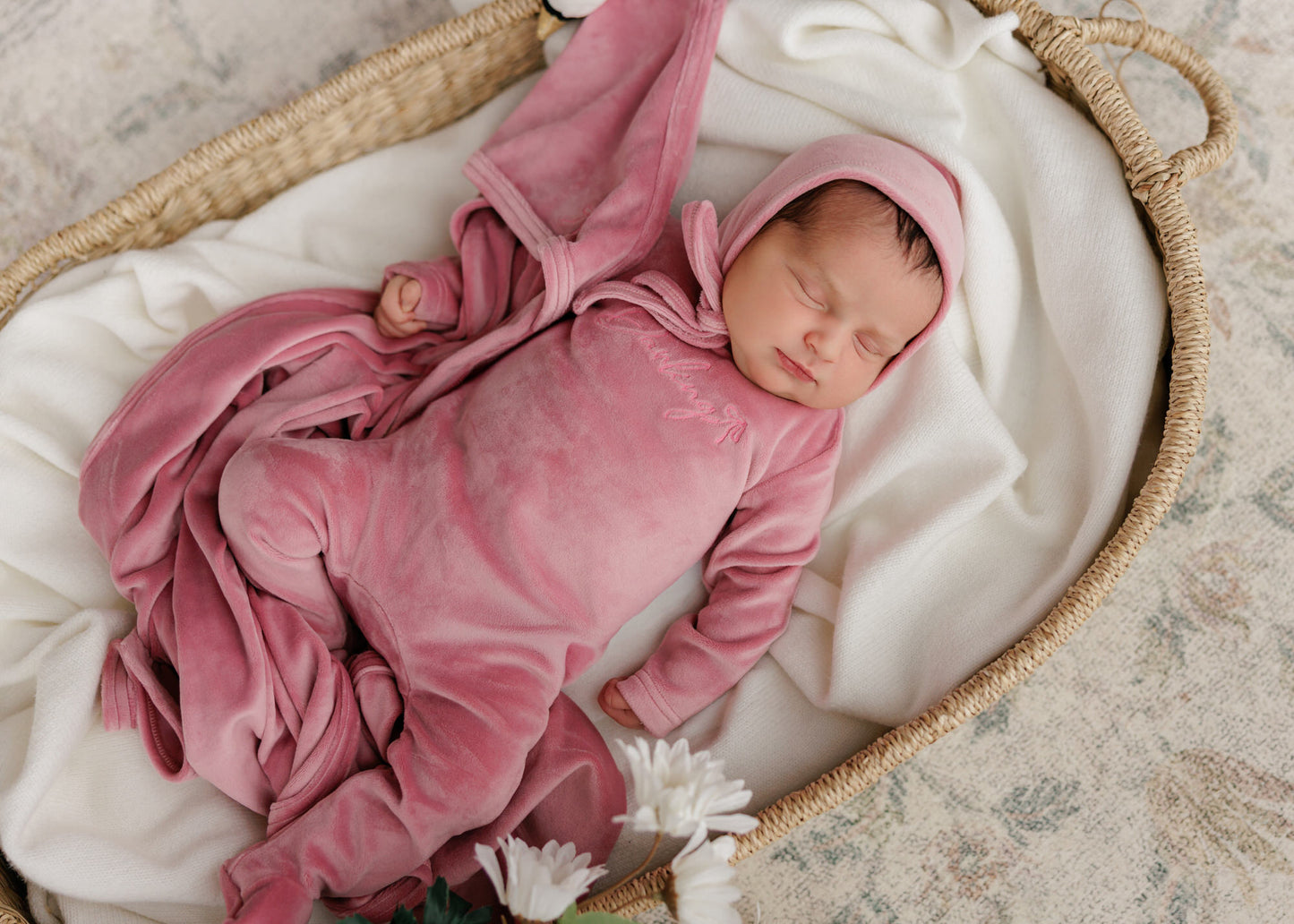 Darling Bow Footie & Bonnet Set - Orchid