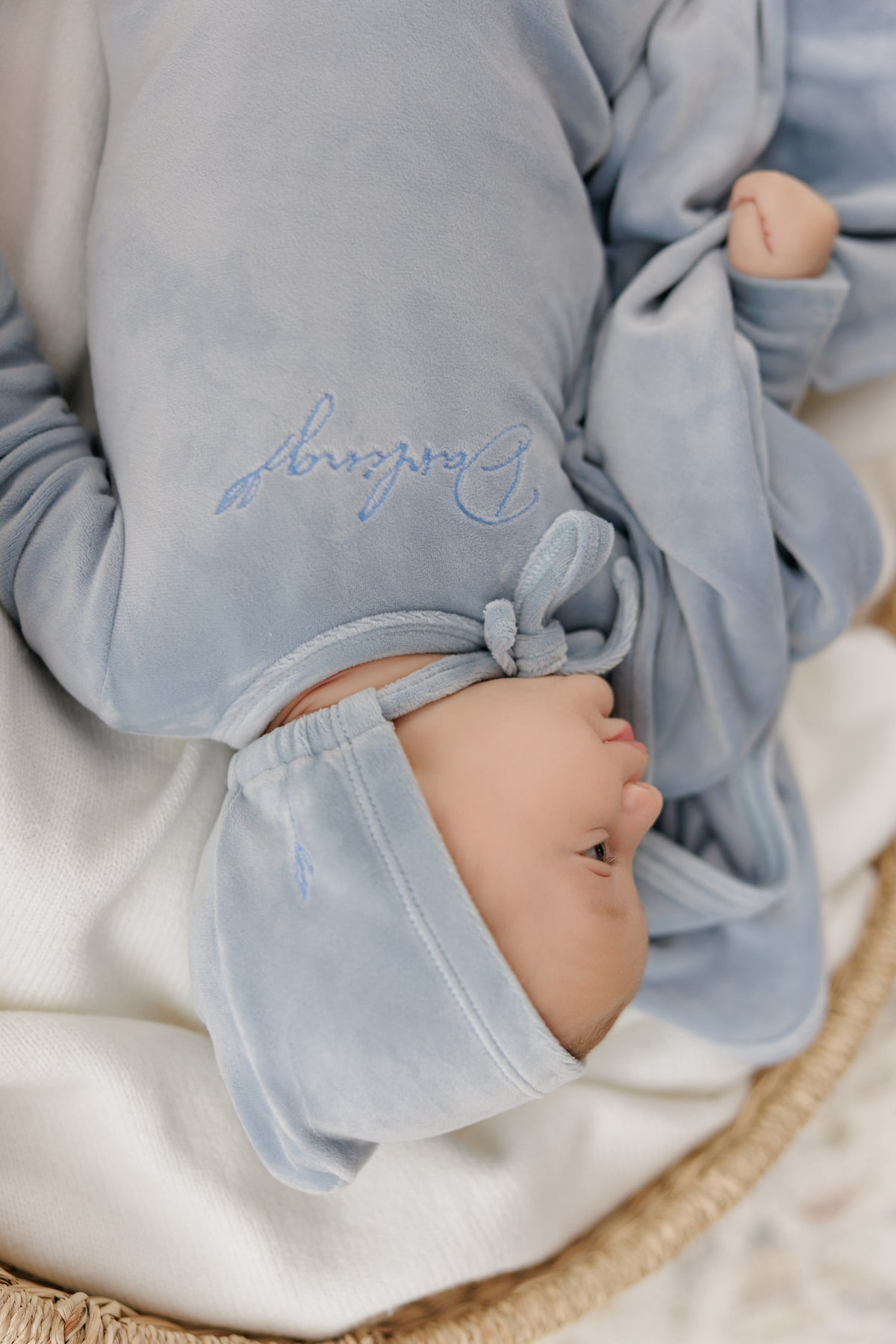 Darling Leaf Layette Set - Wisp Blue