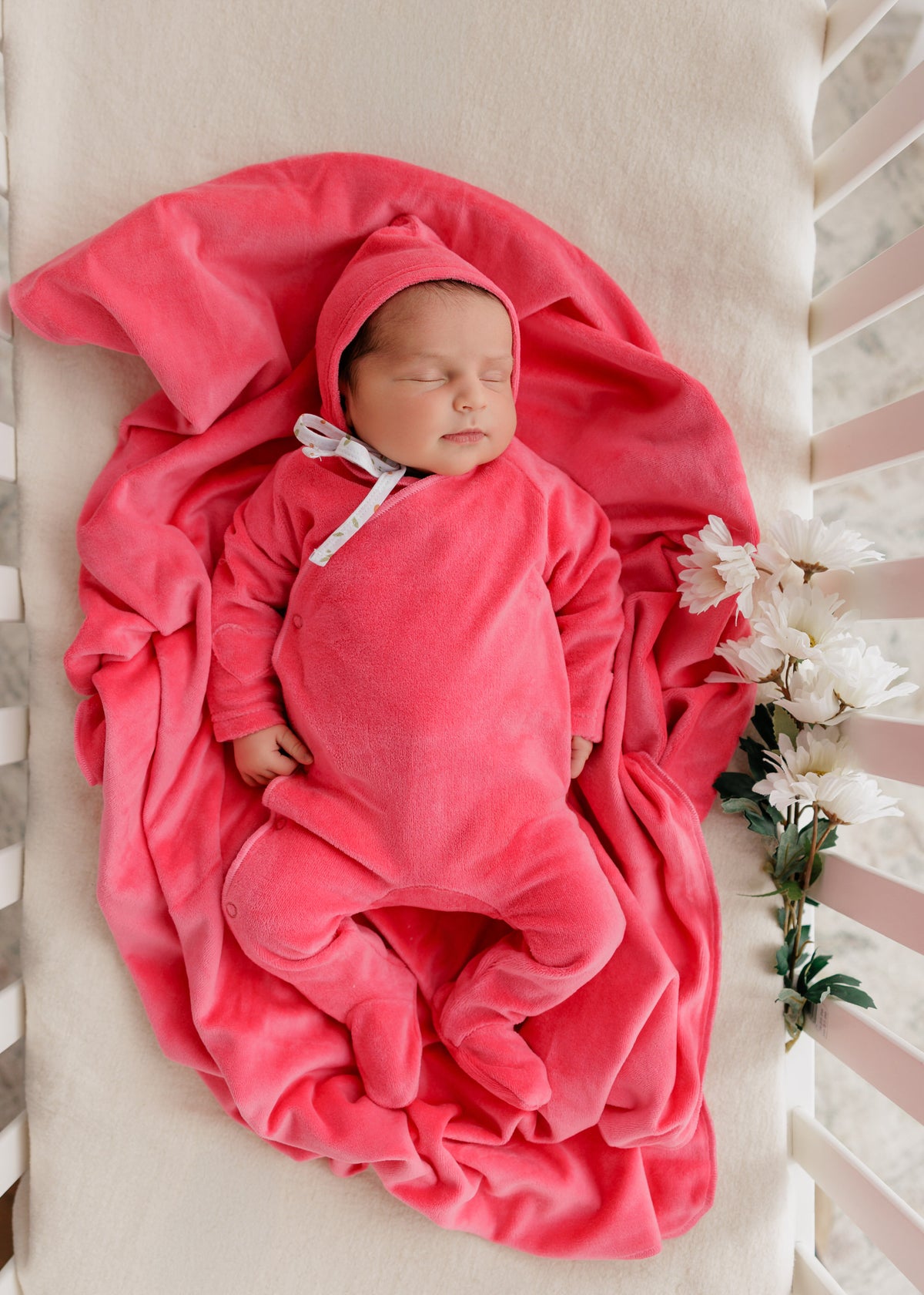 Floral Patch Blanket - Hot Pink
