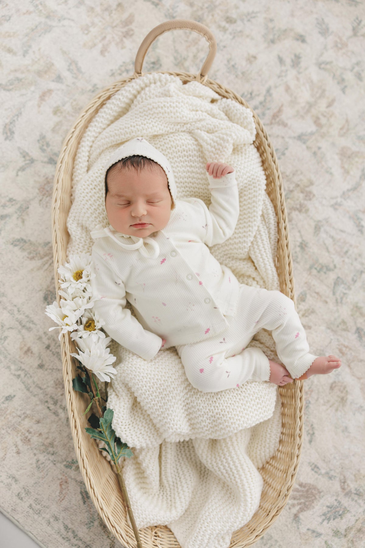 Ribbed Woodland Cardigan and Leggings Set - Blush
