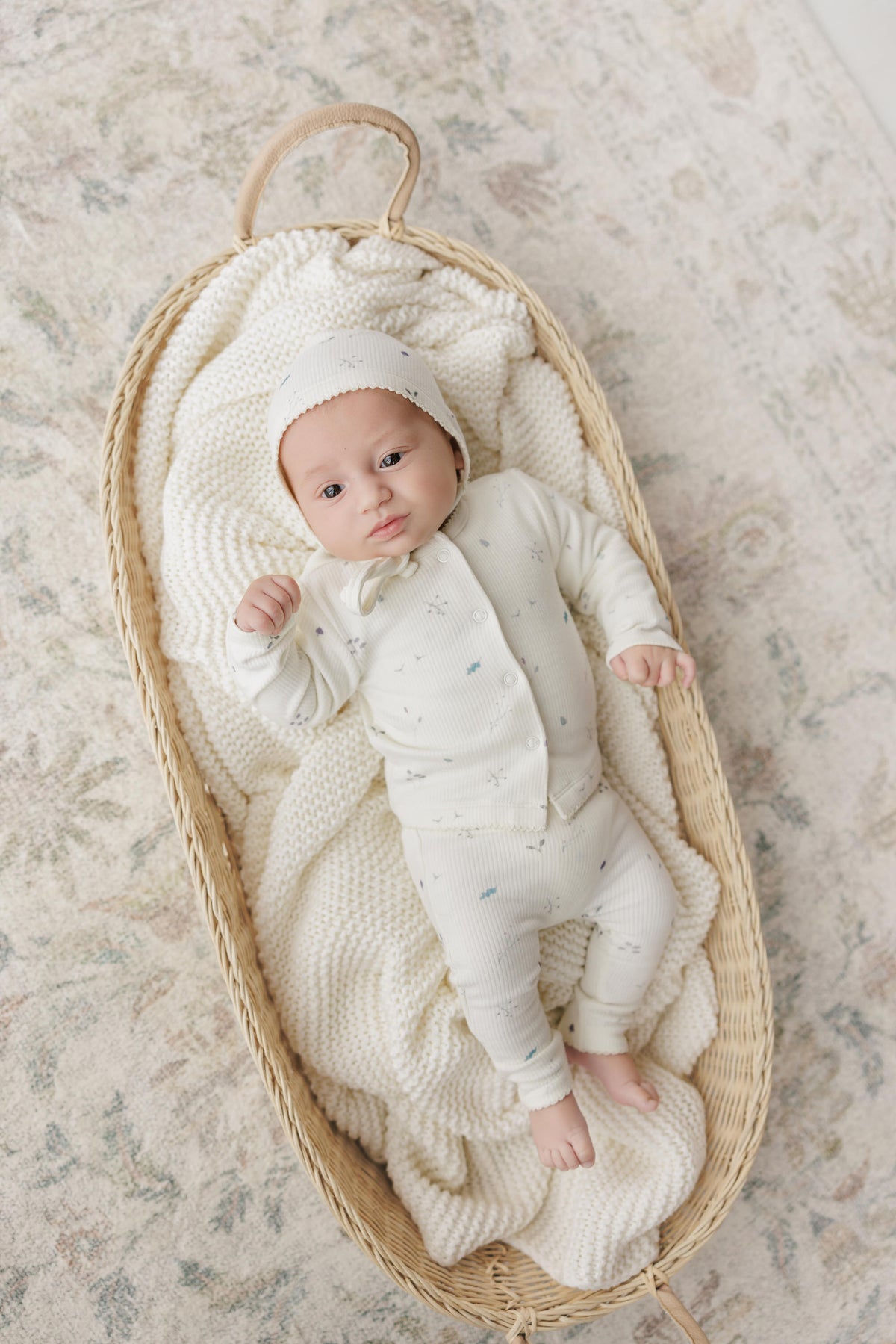 Ribbed Woodland Layette Set - Slate