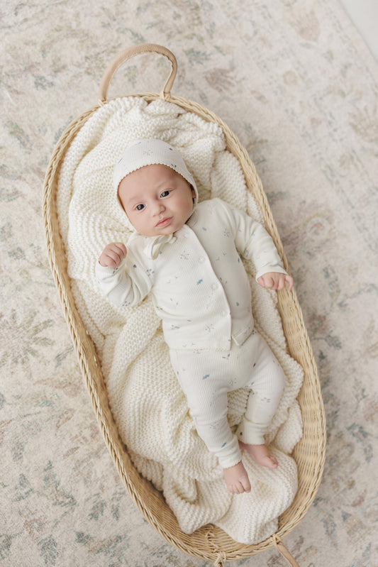 Ribbed Woodland Cardigan and Leggings Set - Slate