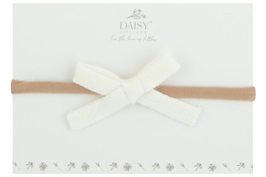 Knit Thin Bow Headband – Ivory