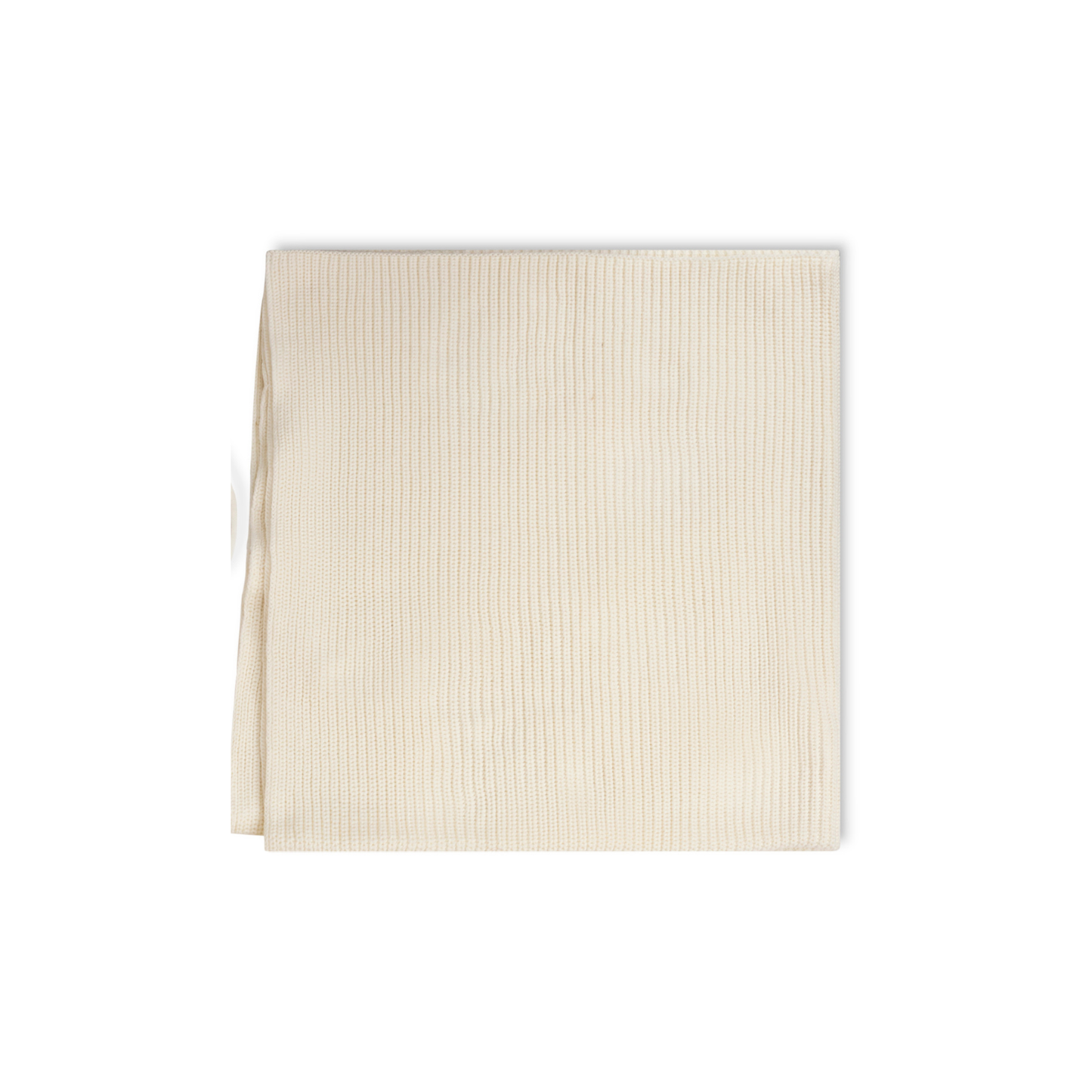 Ribbed Knit Blanket – Cream