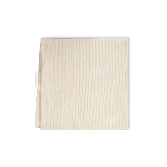 Ribbed Knit Blanket – Cream