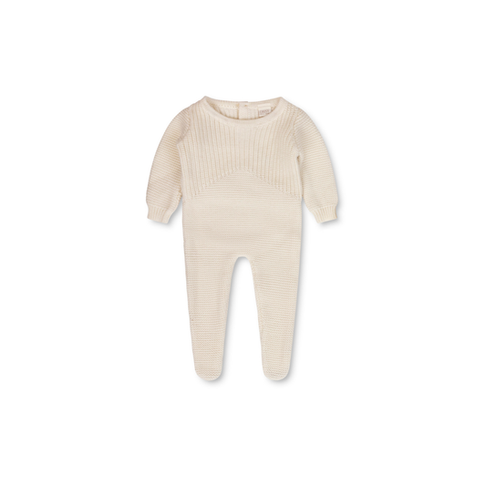 Dressed Knit Footie – Cream