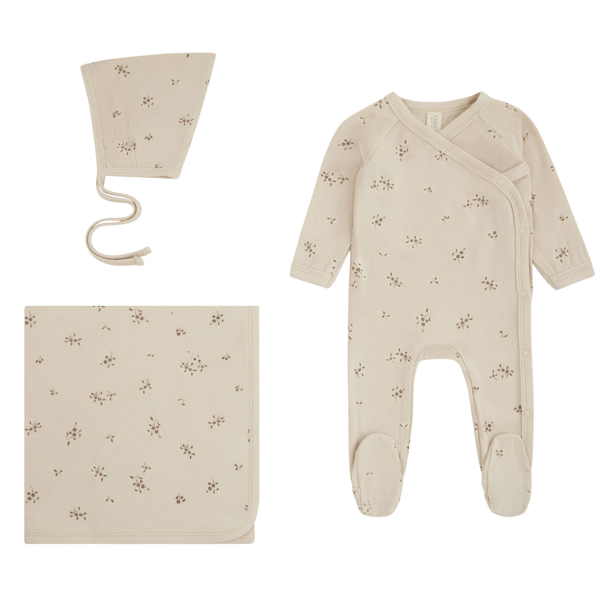 Winter Soft Floral Layette Set - Cocoa