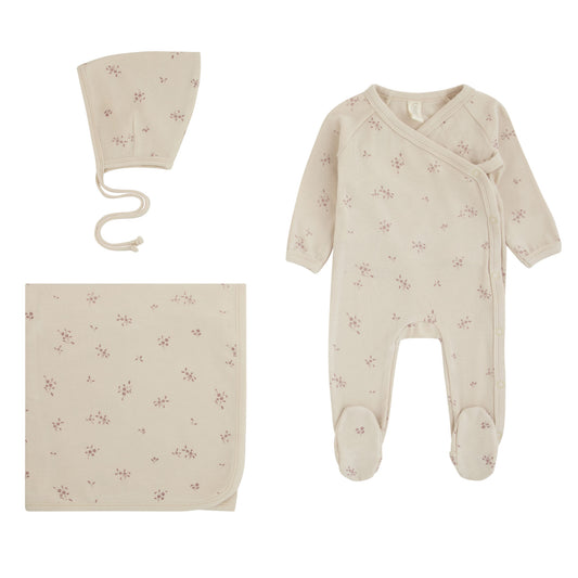 Winter Soft Floral Layette Set - Berry