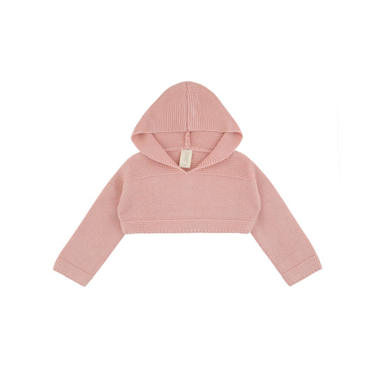 Knit Shrug with Hood - Rose