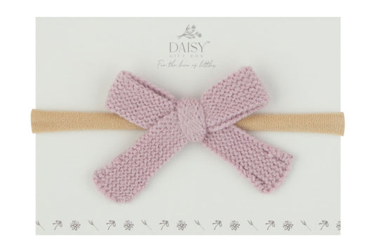 Knit Flat Bow Headband – Lilac