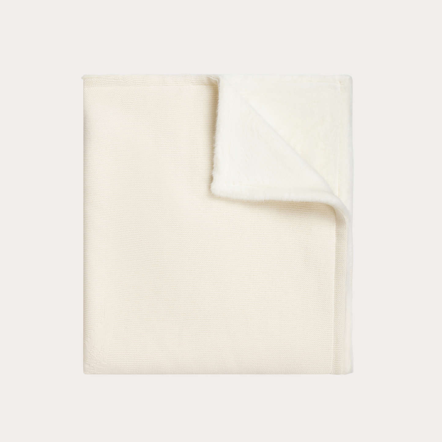 Luxury Knit Fur Blanket - Leaf - Buttercream