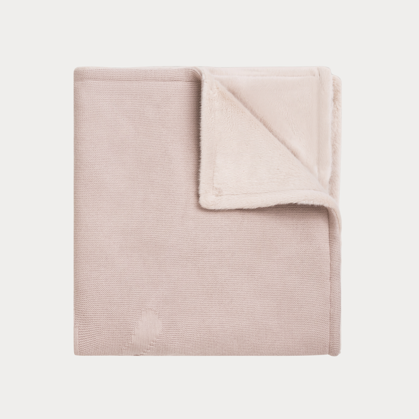 Luxury Knit Fur Blanket - Bow - Mauve