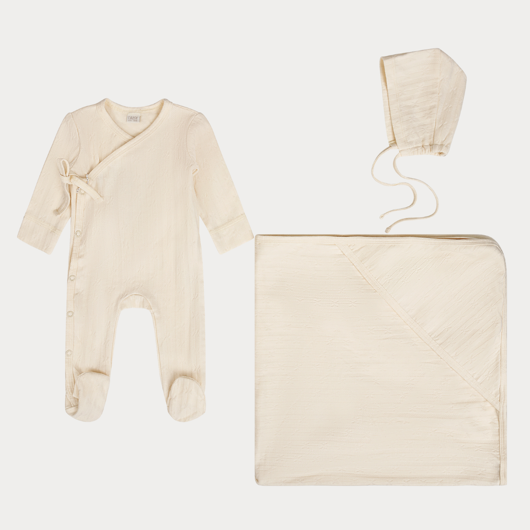 Pointelle - Cream - Layette Set (3 Piece)