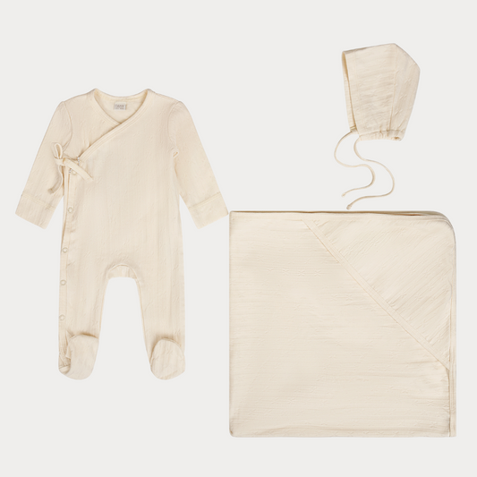 Pointelle - Cream - Layette Set (3 Piece)