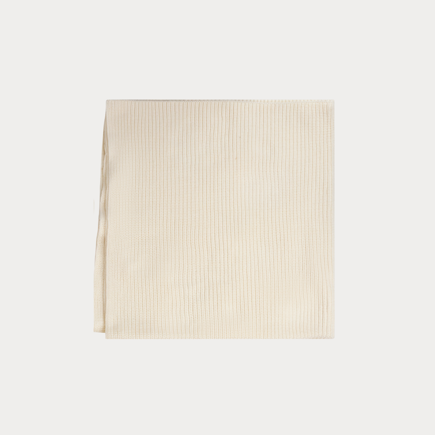 Ribbed Knit Blanket – Cream