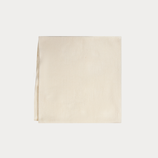 Ribbed Knit Blanket – Cream