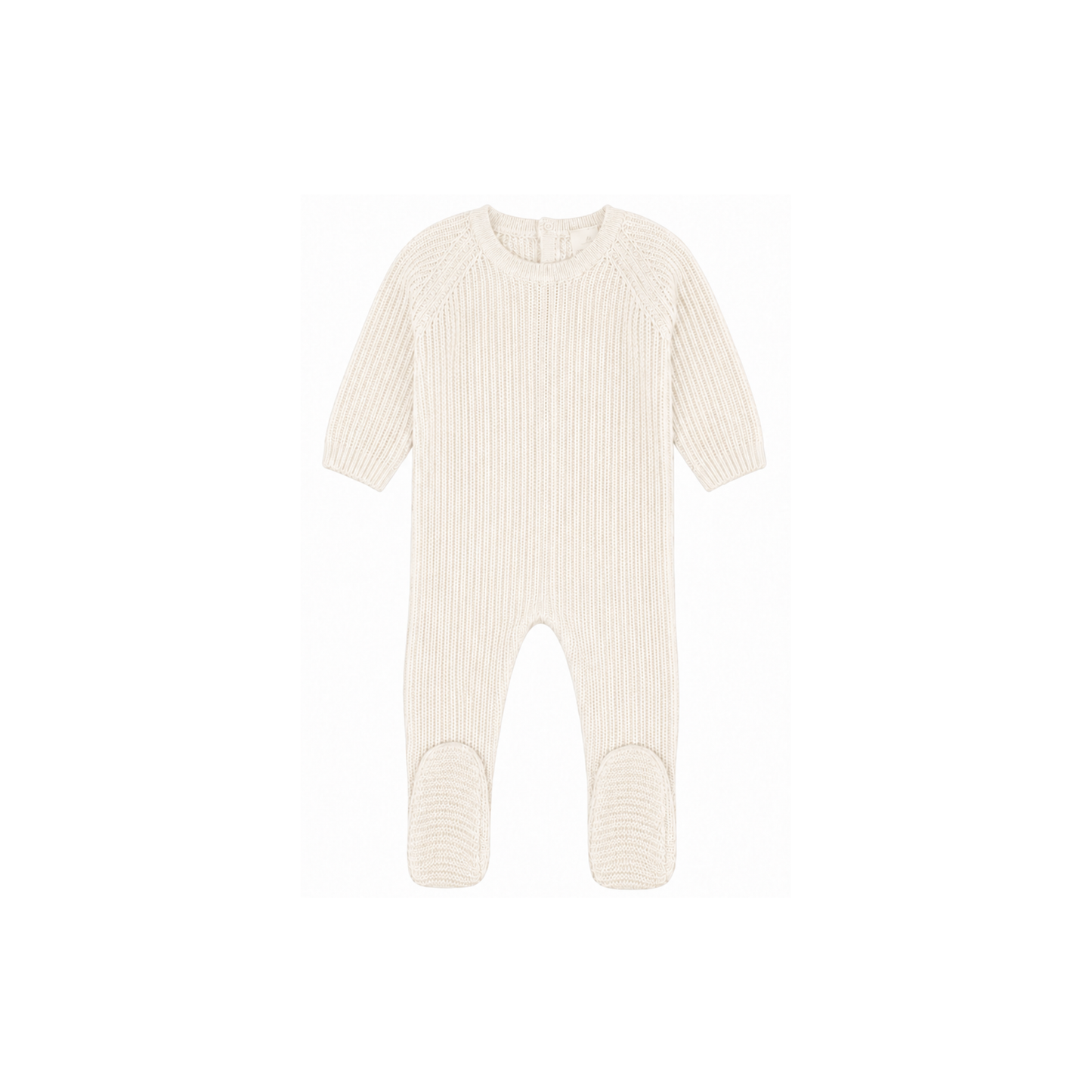 Rib Knit Footie - Cream