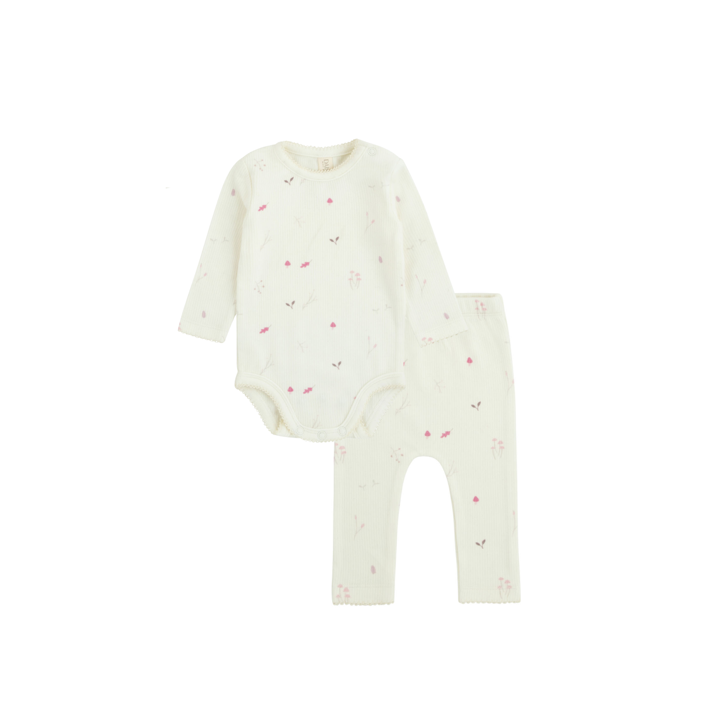 Ribbed Woodland Onesie & Leggings Set - Blush