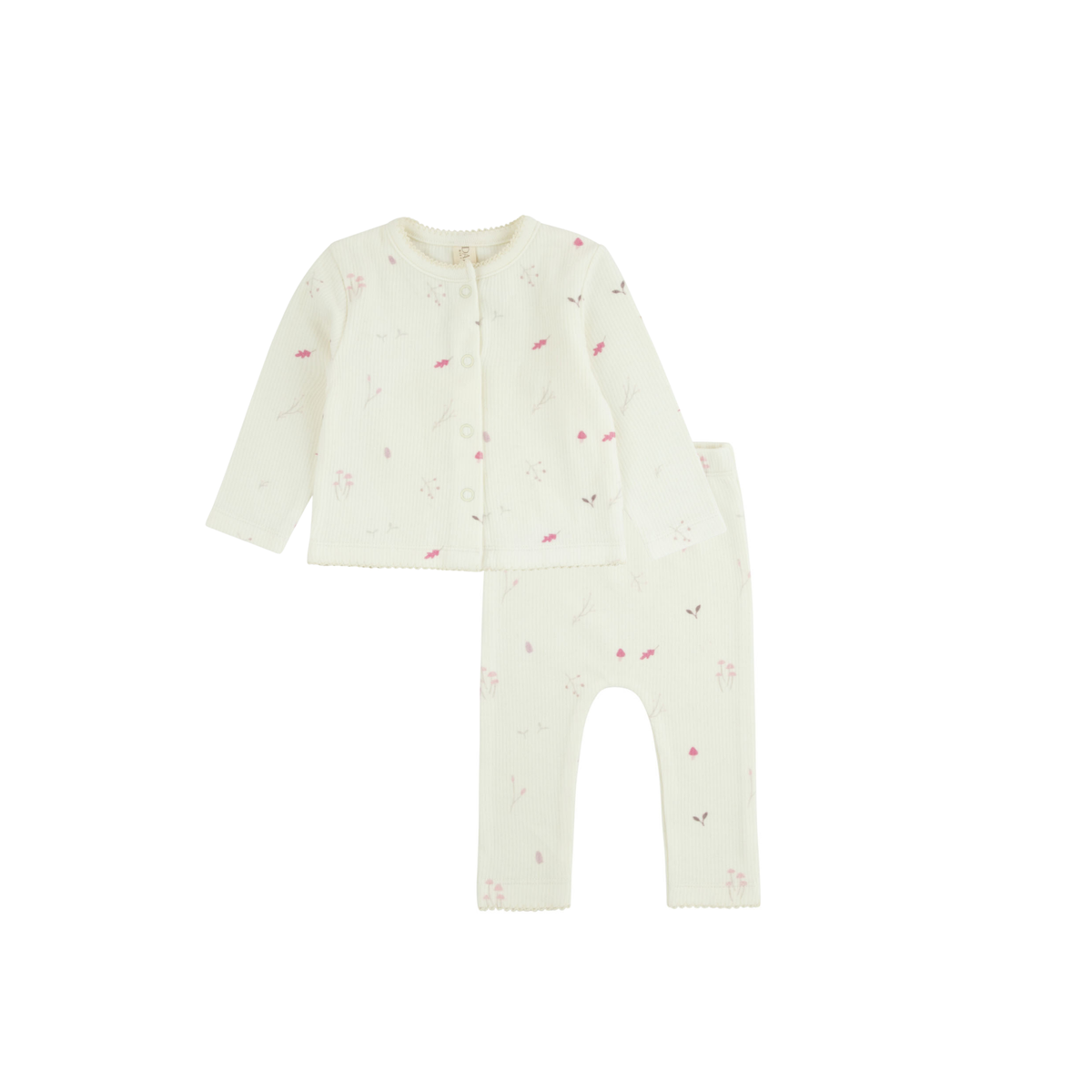 Ribbed Woodland Cardigan and Leggings Set - Blush