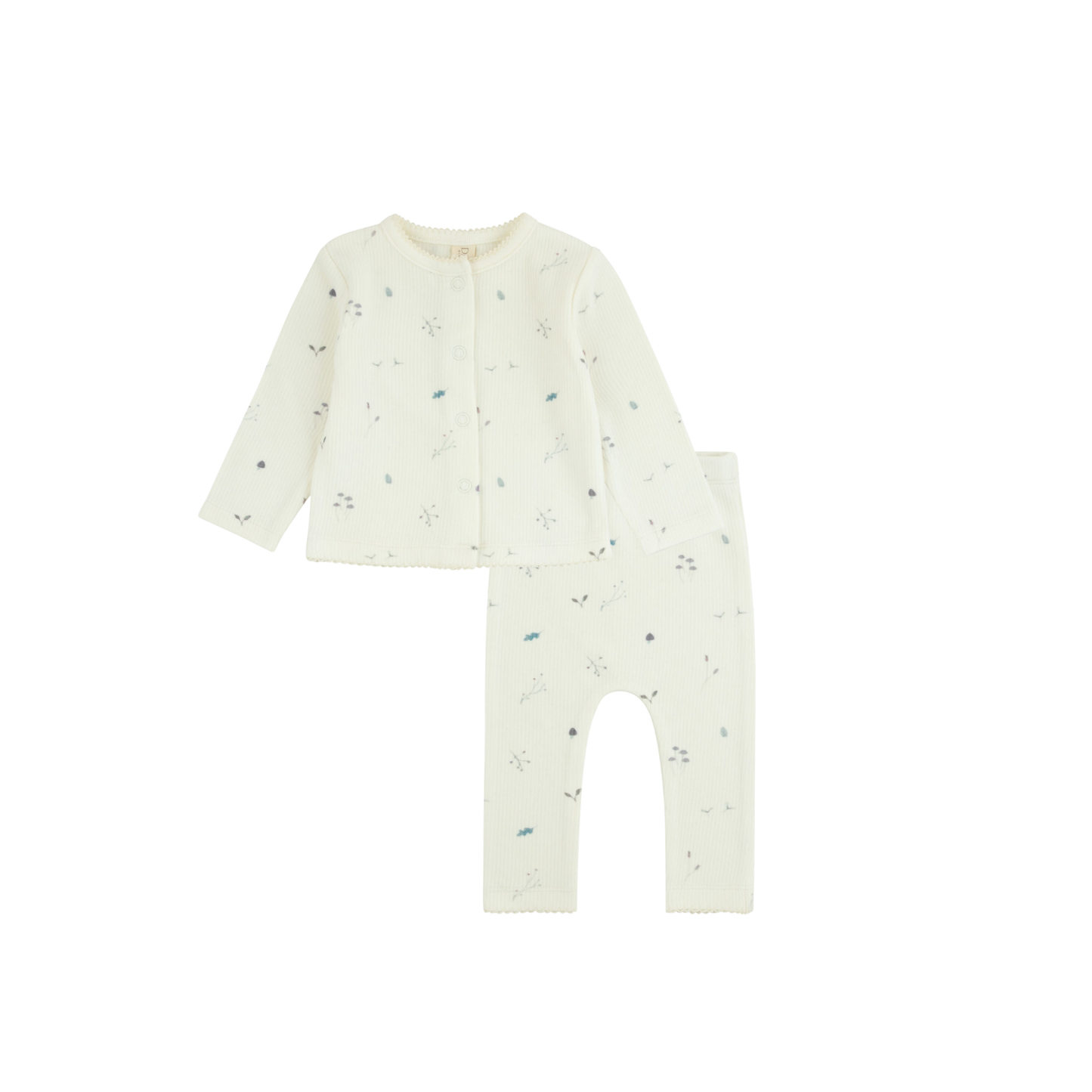 Ribbed Woodland Cardigan and Leggings Set - Slate