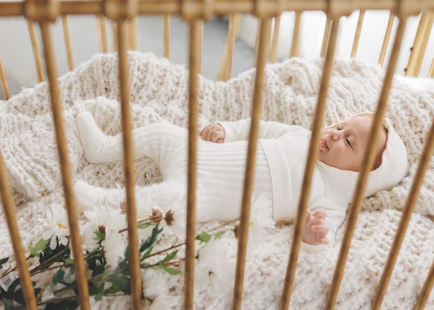 Rib Knit Layette - Cream - 3 Piece