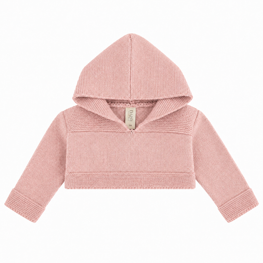 Knit Shrug with Hood - Rose