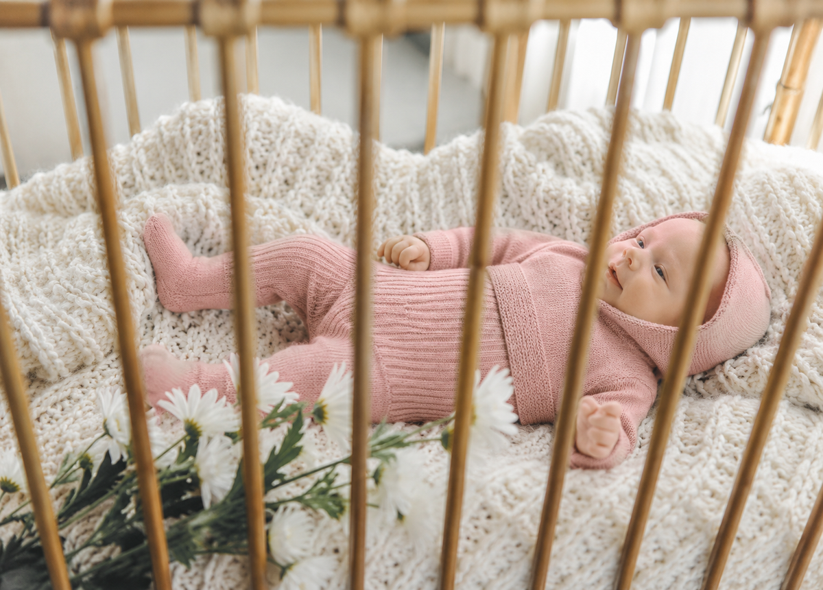 Rib Knit Bonnet - Rose