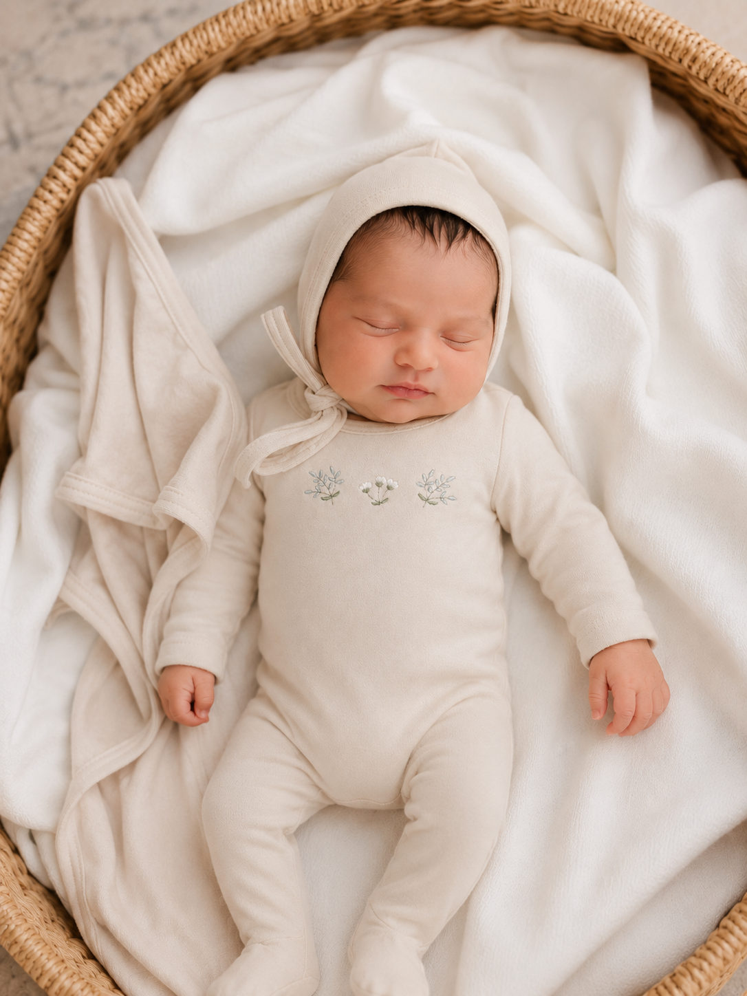 Detailed Velour Blanket - Cream