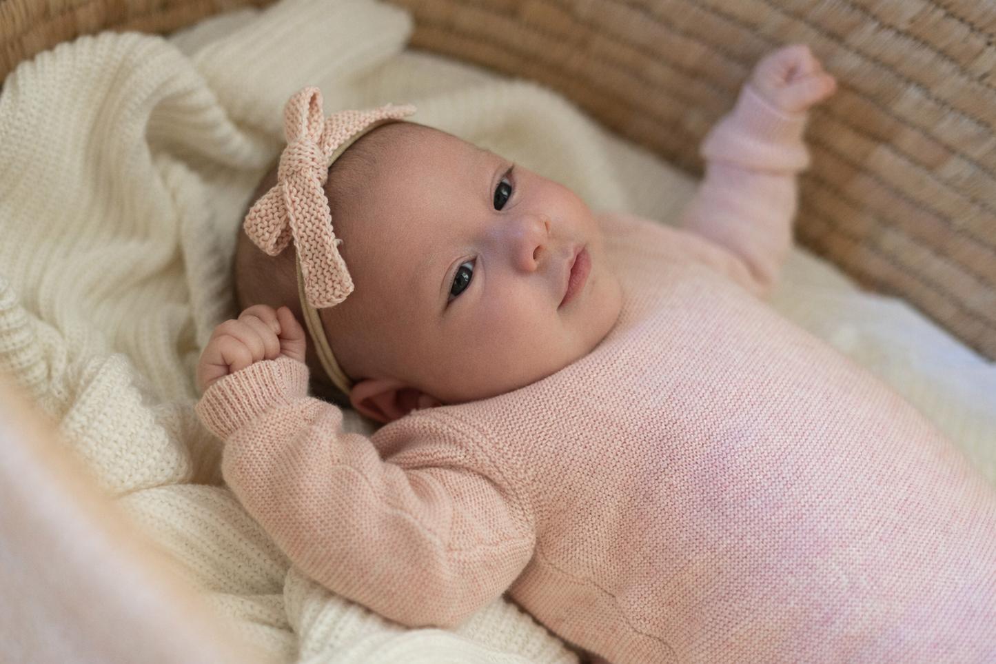 Scalloped Knit Layette Set - Roselle