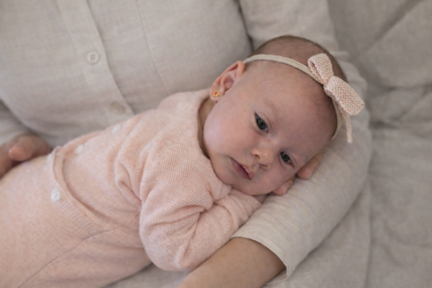 Scalloped Knit Layette Set - Roselle