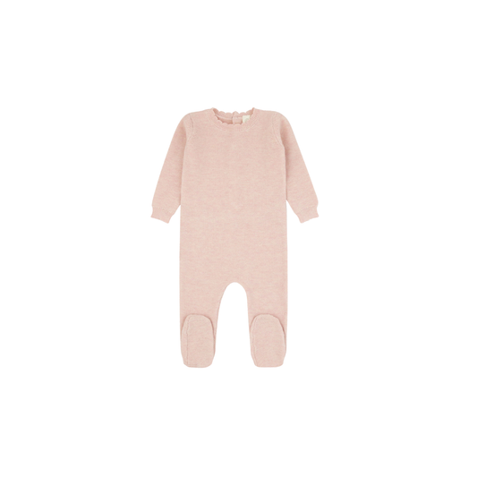Scalloped Knit Footie - Roselle
