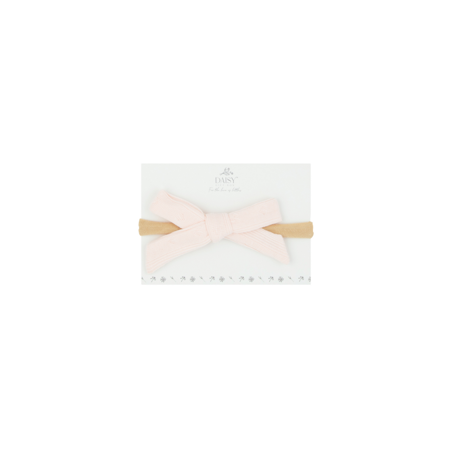Pointelle Headband Bow - Soft Pink