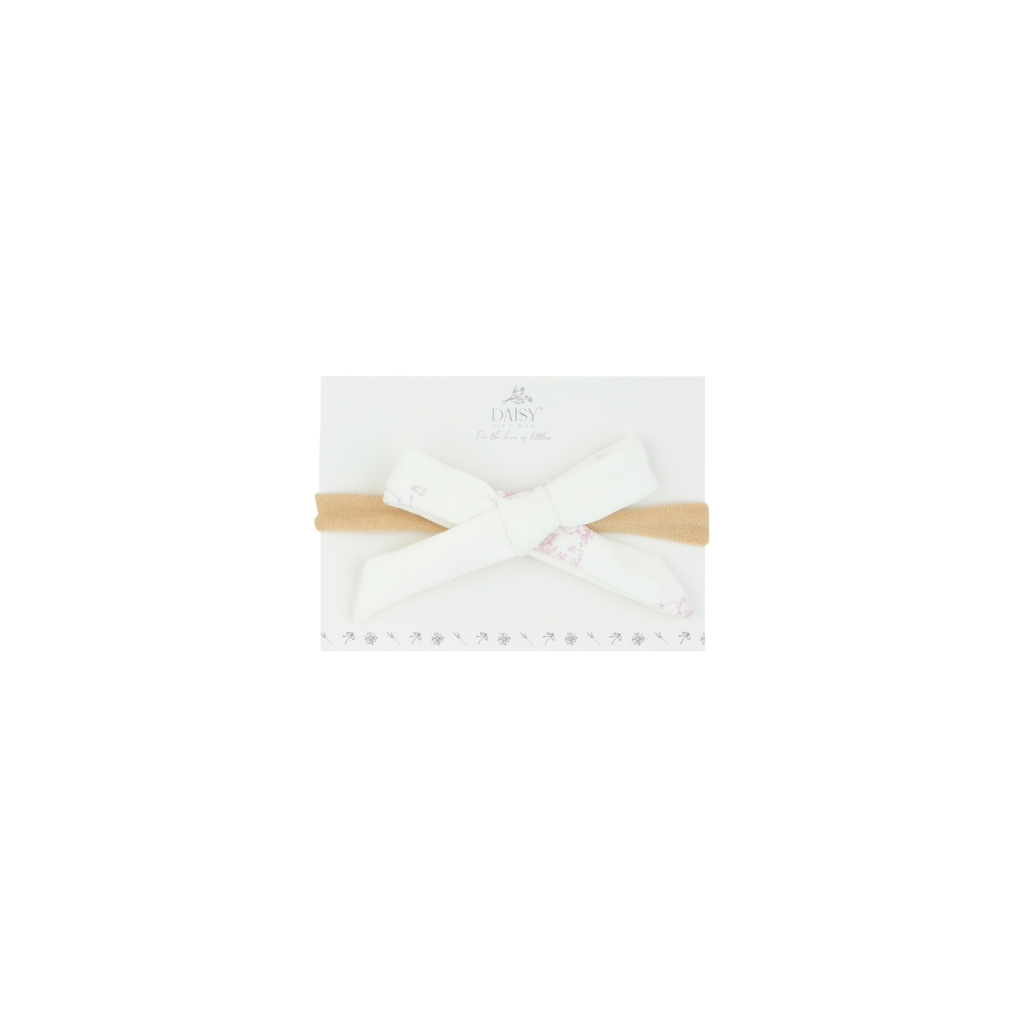 Baby Headband Bow – Toile Print