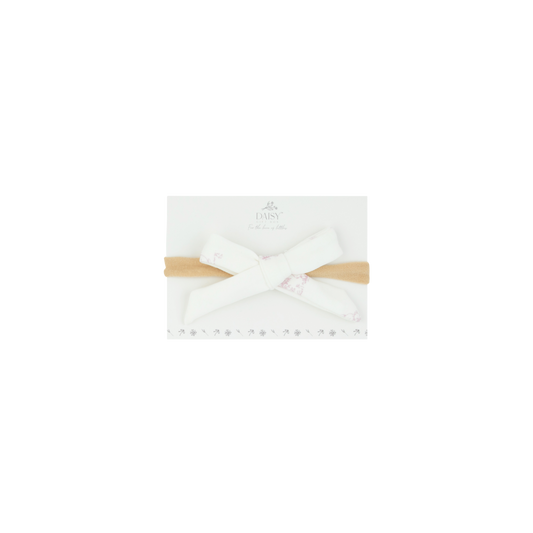 Baby Headband Bow – Toile Print