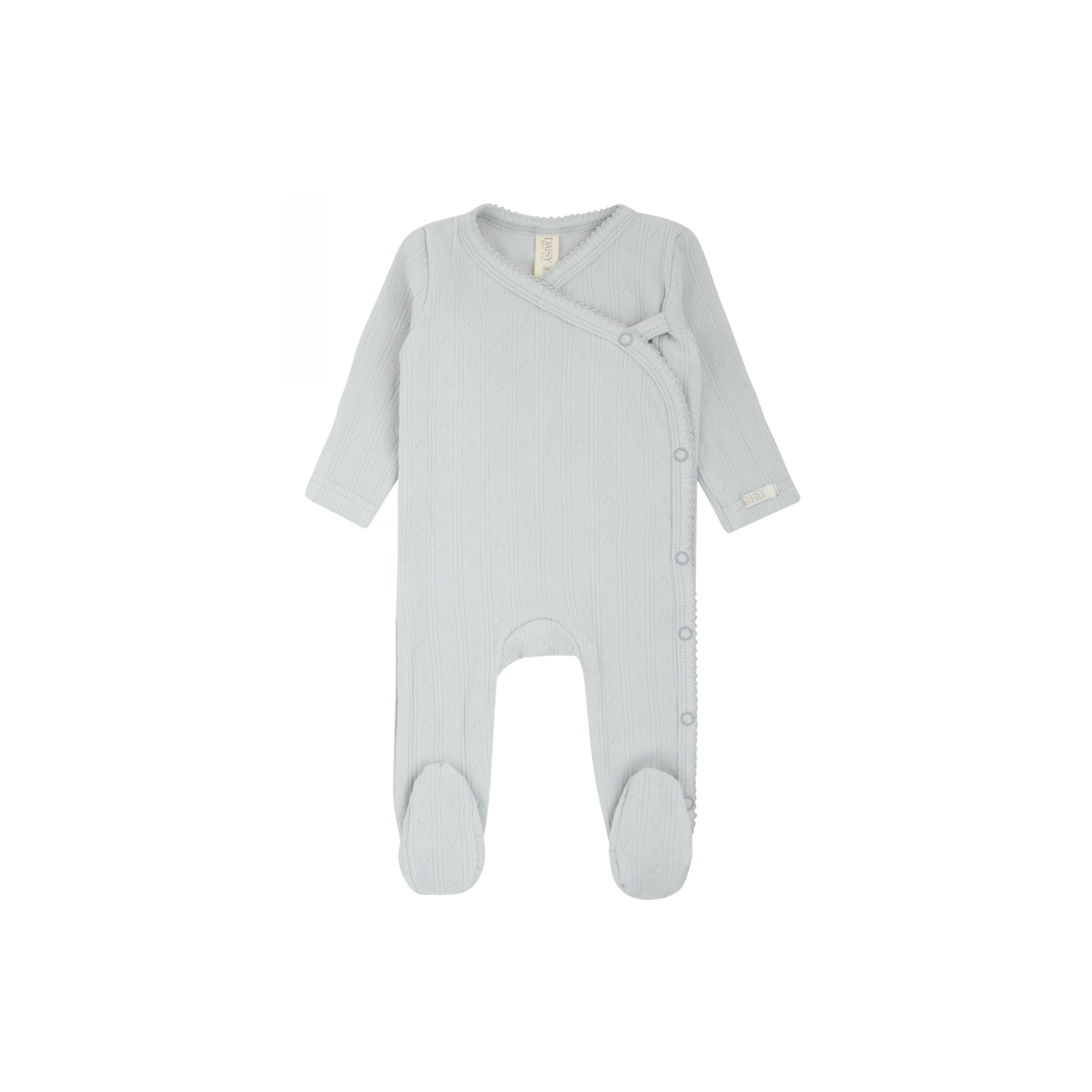Pointelle Kimono Footie - Blue