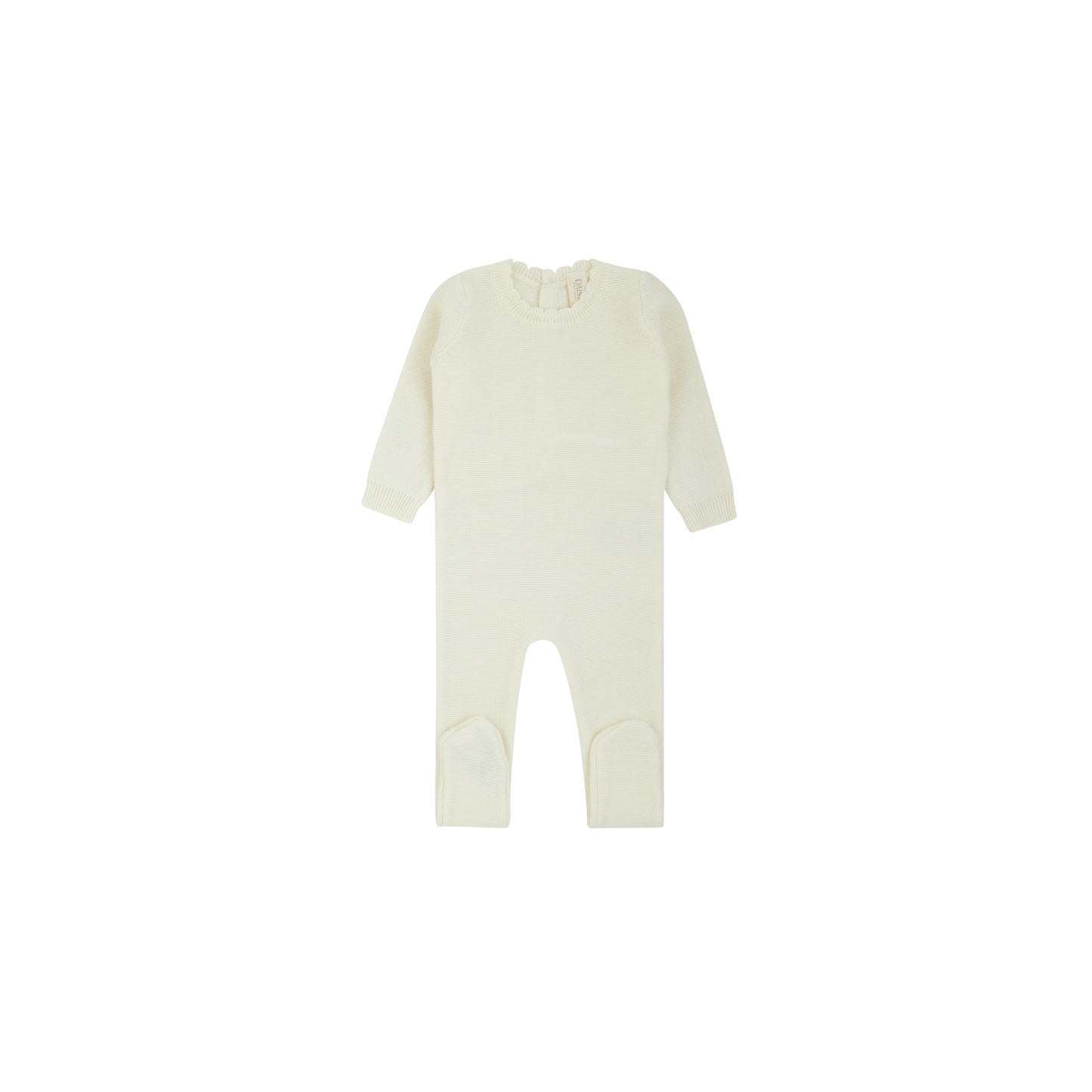 Scalloped Knit Footie - Cream