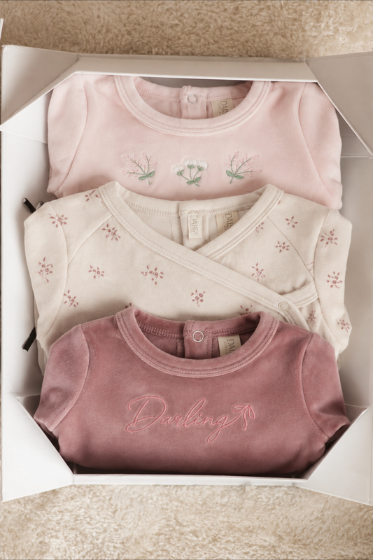 Baby Girl Footie Gift Set – Orchid, Rose & Berry