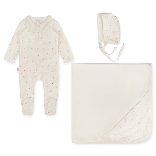 Ribbed - Bow - Layette Set